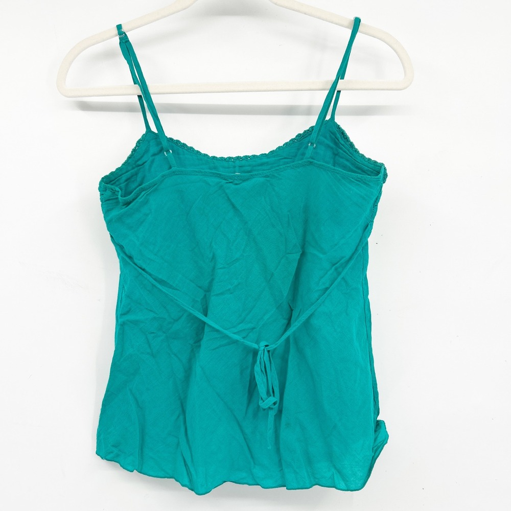 Forever 21 Womens Vintage Y2K Boho Teal Crochet Sequin Babydoll Top Size S - Picture 8 of 8